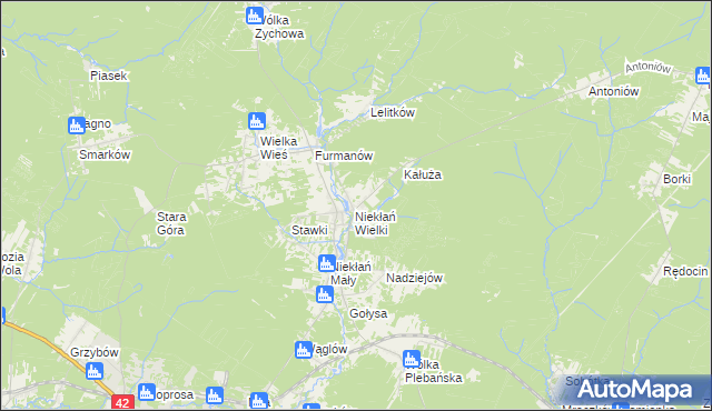 mapa Niekłań Wielki, Niekłań Wielki na mapie Targeo