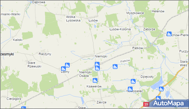 mapa Niemojki gmina Łosice, Niemojki gmina Łosice na mapie Targeo