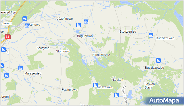 mapa Nienawiszcz, Nienawiszcz na mapie Targeo