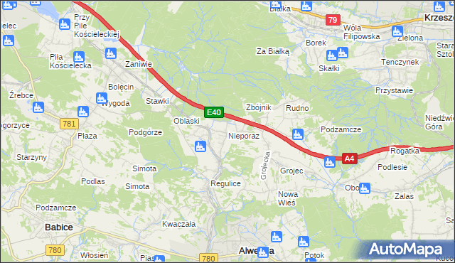 mapa Nieporaz, Nieporaz na mapie Targeo