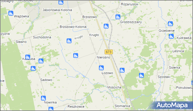 mapa Nierośno, Nierośno na mapie Targeo