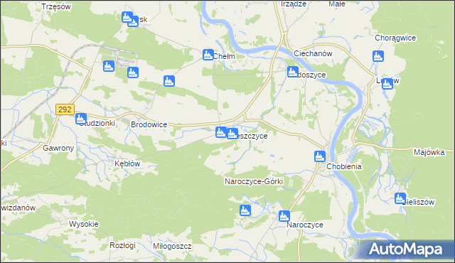 mapa Nieszczyce, Nieszczyce na mapie Targeo