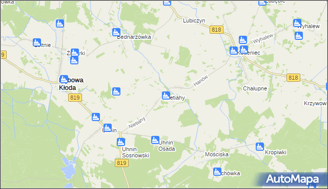 mapa Nietiahy, Nietiahy na mapie Targeo