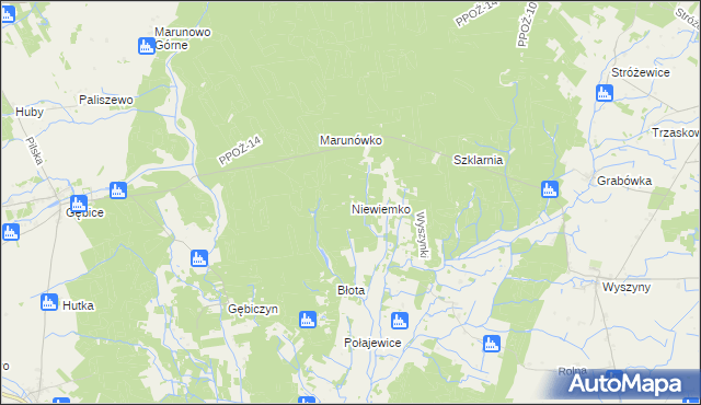 mapa Niewiemko, Niewiemko na mapie Targeo