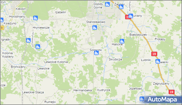 mapa Niewodnica Nargilewska, Niewodnica Nargilewska na mapie Targeo