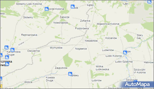 mapa Niezabitów-Kolonia, Niezabitów-Kolonia na mapie Targeo