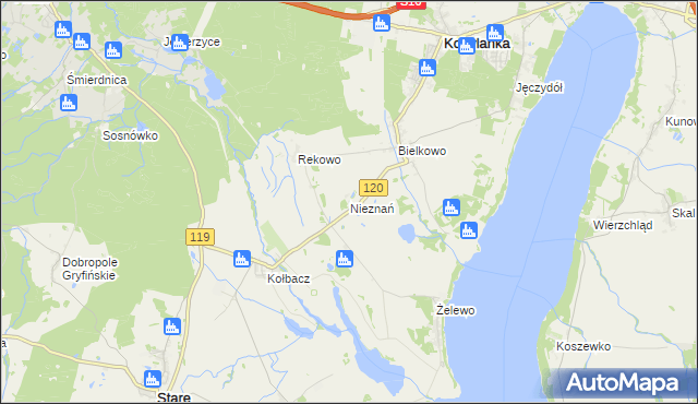 mapa Nieznań, Nieznań na mapie Targeo