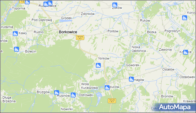 mapa Ninków, Ninków na mapie Targeo