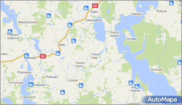 mapa Notyst Mały, Notyst Mały na mapie Targeo