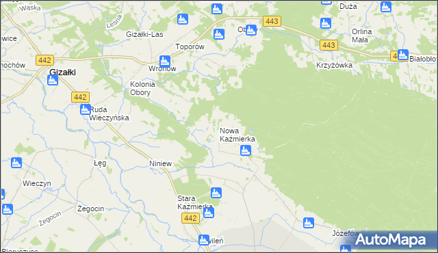 mapa Nowa Kaźmierka, Nowa Kaźmierka na mapie Targeo