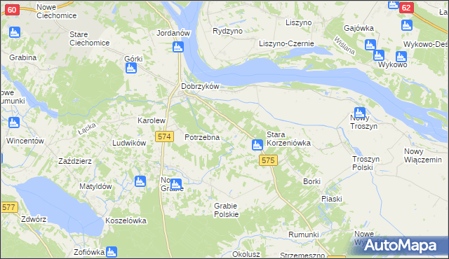 mapa Nowa Korzeniówka, Nowa Korzeniówka na mapie Targeo