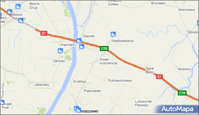 mapa Nowa Kościelnica, Nowa Kościelnica na mapie Targeo