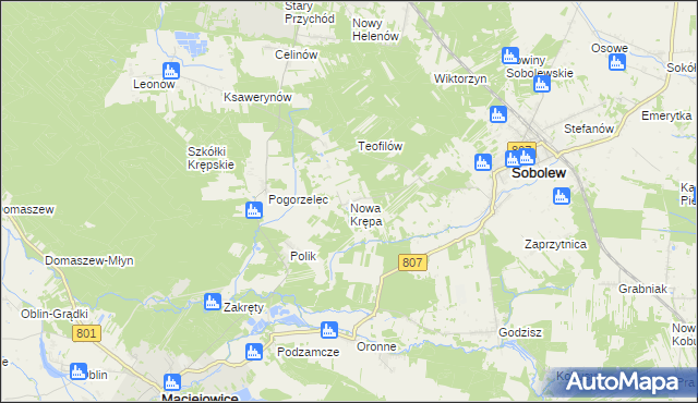 mapa Nowa Krępa, Nowa Krępa na mapie Targeo