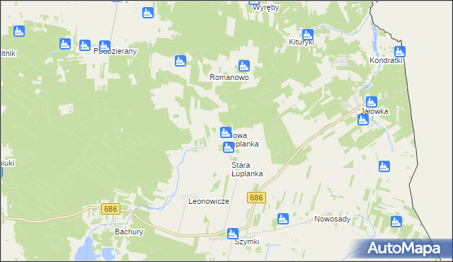 mapa Nowa Łuplanka, Nowa Łuplanka na mapie Targeo