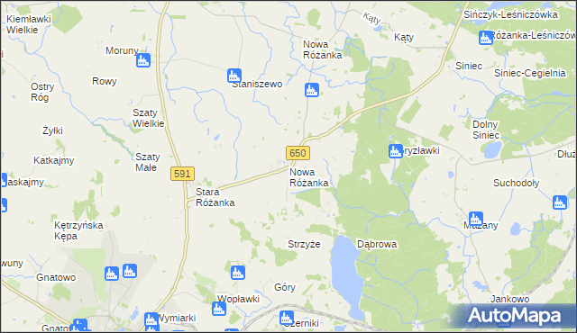 mapa Nowa Różanka gmina Kętrzyn, Nowa Różanka gmina Kętrzyn na mapie Targeo