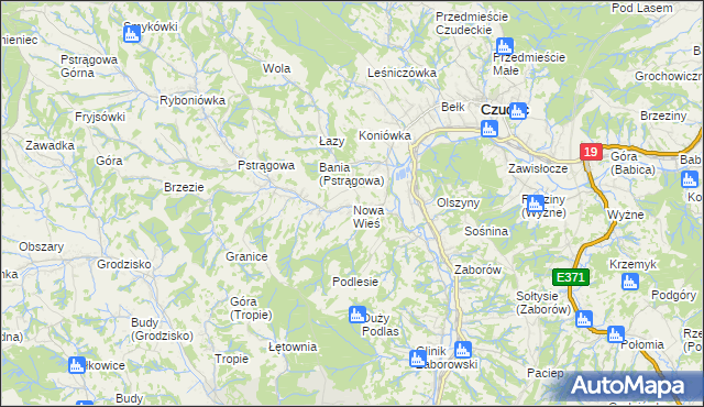 mapa Nowa Wieś gmina Czudec, Nowa Wieś gmina Czudec na mapie Targeo