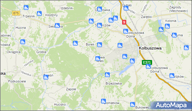 mapa Nowa Wieś gmina Kolbuszowa, Nowa Wieś gmina Kolbuszowa na mapie Targeo