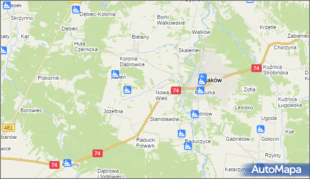 mapa Nowa Wieś gmina Osjaków, Nowa Wieś gmina Osjaków na mapie Targeo