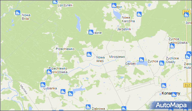 mapa Nowa Wieś gmina Przechlewo, Nowa Wieś gmina Przechlewo na mapie Targeo