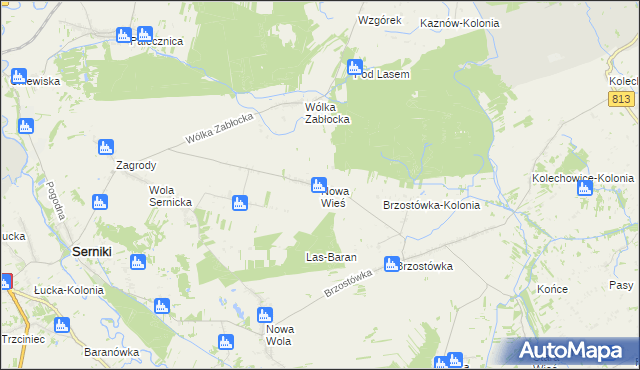 mapa Nowa Wieś gmina Serniki, Nowa Wieś gmina Serniki na mapie Targeo