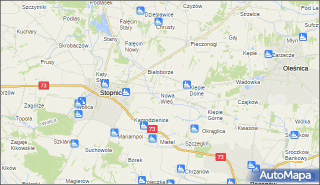 mapa Nowa Wieś gmina Stopnica, Nowa Wieś gmina Stopnica na mapie Targeo