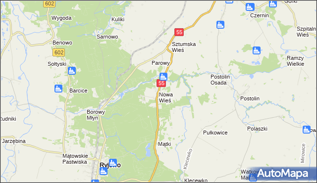 mapa Nowa Wieś gmina Sztum, Nowa Wieś gmina Sztum na mapie Targeo