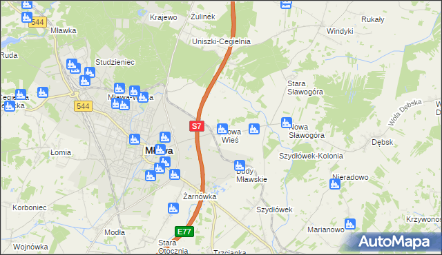 mapa Nowa Wieś gmina Szydłowo, Nowa Wieś gmina Szydłowo na mapie Targeo