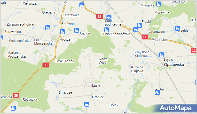 mapa Nowa Wieś gmina Trzcinica, Nowa Wieś gmina Trzcinica na mapie Targeo