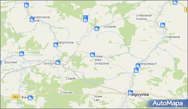 mapa Nowa Wieś Grodziska, Nowa Wieś Grodziska na mapie Targeo