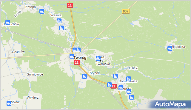 mapa Nowa Wieś Tworoska, Nowa Wieś Tworoska na mapie Targeo