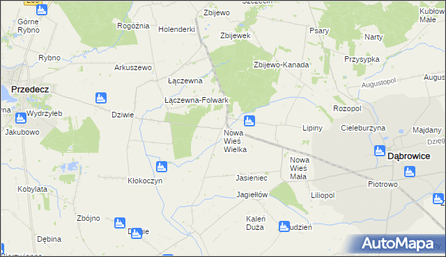 mapa Nowa Wieś Wielka gmina Przedecz, Nowa Wieś Wielka gmina Przedecz na mapie Targeo