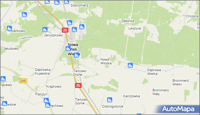 mapa Nowa Wioska gmina Nowa Wieś Wielka, Nowa Wioska gmina Nowa Wieś Wielka na mapie Targeo