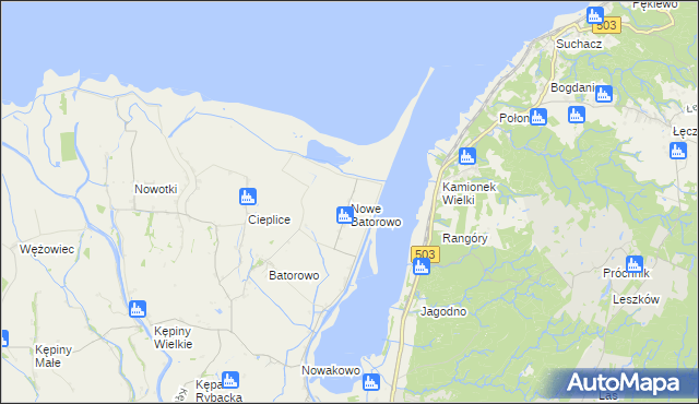 mapa Nowe Batorowo, Nowe Batorowo na mapie Targeo