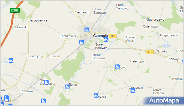 mapa Nowe Borówko, Nowe Borówko na mapie Targeo