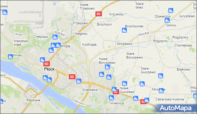 mapa Nowe Boryszewo, Nowe Boryszewo na mapie Targeo