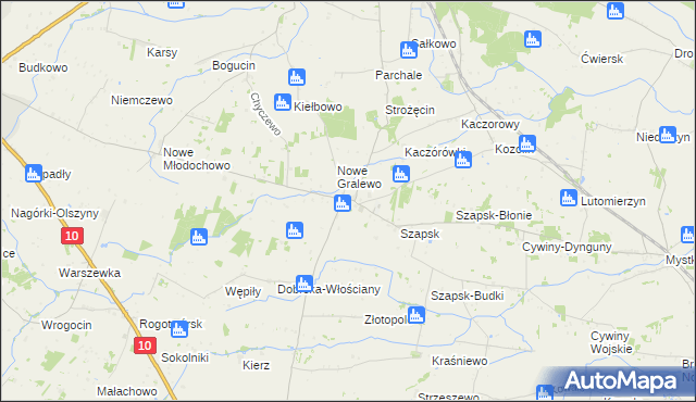 mapa Nowe Gralewo, Nowe Gralewo na mapie Targeo