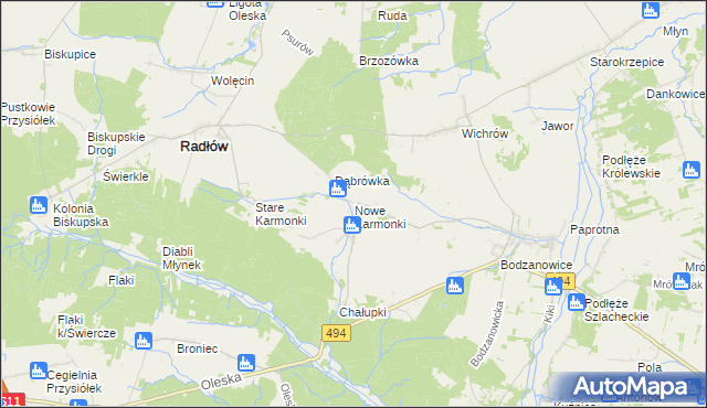 mapa Nowe Karmonki, Nowe Karmonki na mapie Targeo