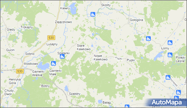 mapa Nowe Kawkowo, Nowe Kawkowo na mapie Targeo