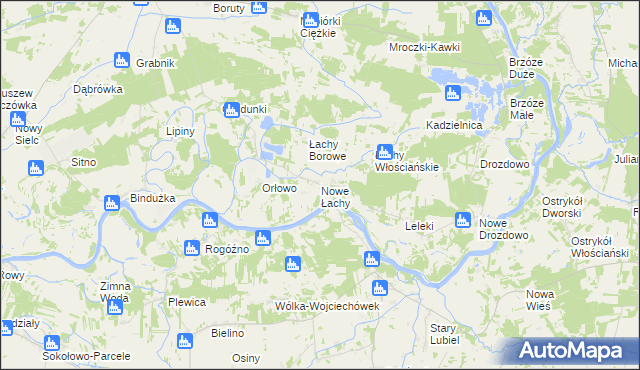 mapa Nowe Łachy, Nowe Łachy na mapie Targeo