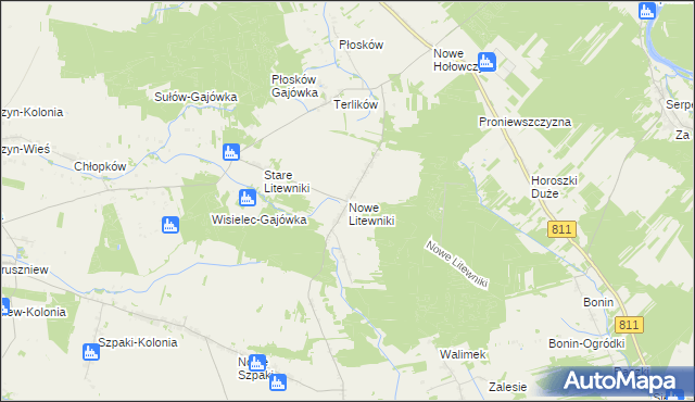 mapa Nowe Litewniki, Nowe Litewniki na mapie Targeo
