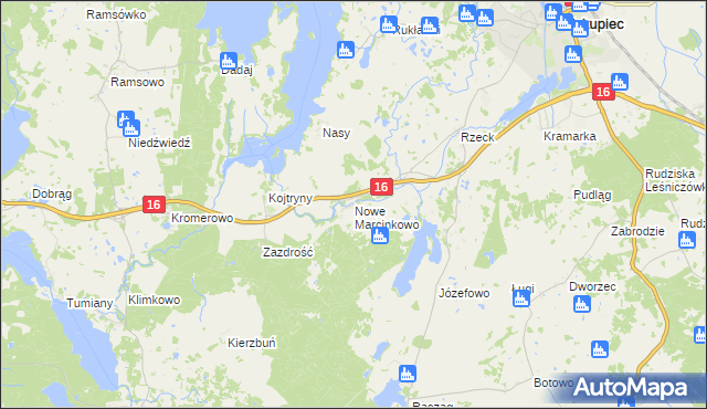 mapa Nowe Marcinkowo, Nowe Marcinkowo na mapie Targeo