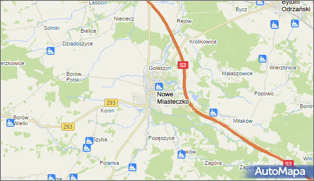 mapa Nowe Miasteczko, Nowe Miasteczko na mapie Targeo