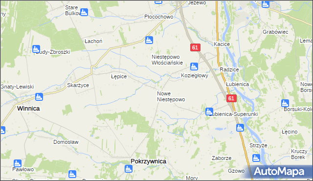 mapa Nowe Niestępowo, Nowe Niestępowo na mapie Targeo