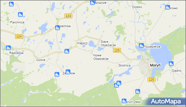 mapa Nowe Objezierze, Nowe Objezierze na mapie Targeo