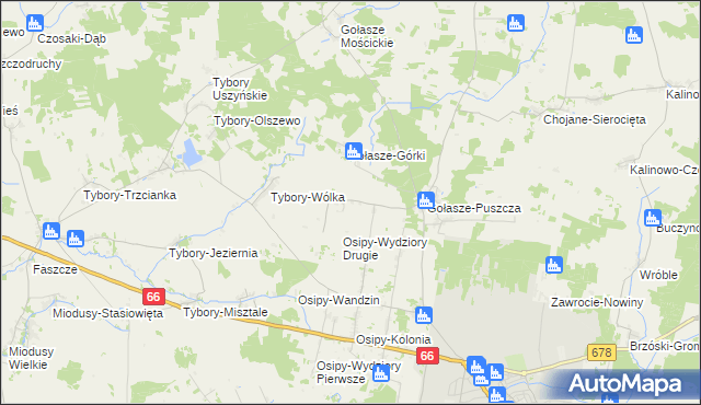 mapa Nowe Osipy, Nowe Osipy na mapie Targeo