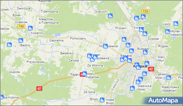 mapa Nowe Sierosławice, Nowe Sierosławice na mapie Targeo