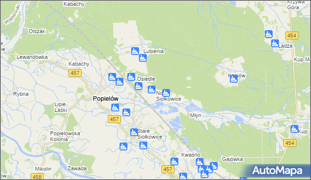 mapa Nowe Siołkowice, Nowe Siołkowice na mapie Targeo