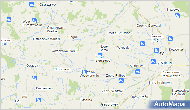 mapa Nowe Skaszewo, Nowe Skaszewo na mapie Targeo