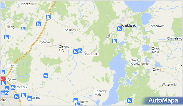 mapa Nowe Sołdany, Nowe Sołdany na mapie Targeo