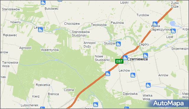 mapa Nowe Studzianki, Nowe Studzianki na mapie Targeo